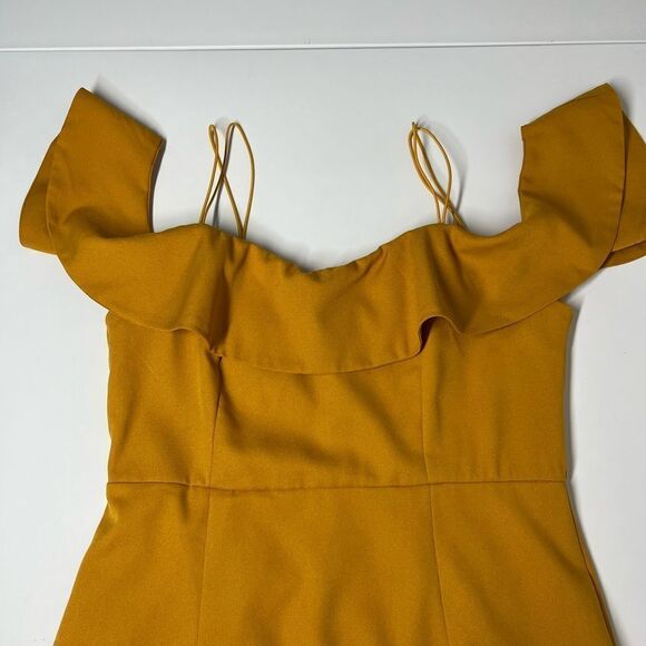 Ava. Ruffle Bustier Mini Dress Size L Sleeveless Zipped Lined - Picture 10 of 16